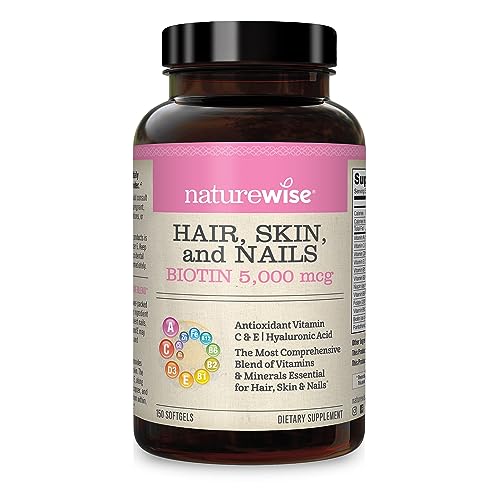 NatureWise Hair, Skin, and Nails Biotin 5,000 mcg with Hyaluronic Acid