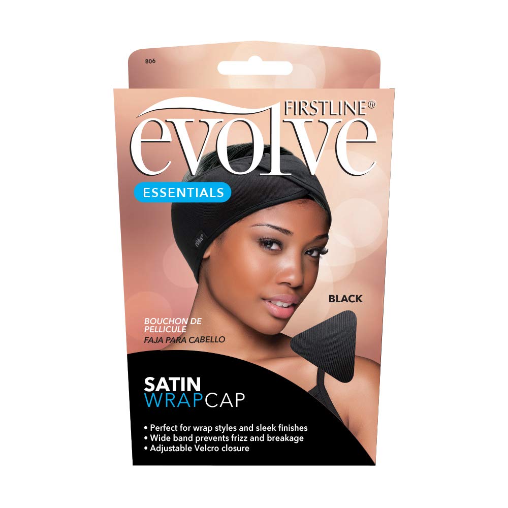 Black Satin Wrap Cap